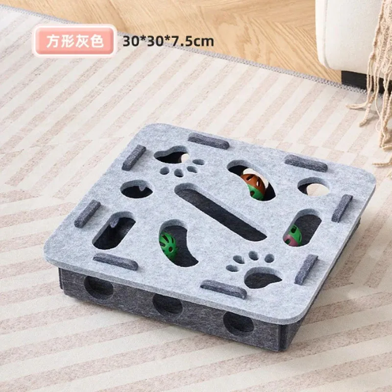 Cat Fun Box – Interactive Puzzle Toy for Indoor Cats, Scratching & Digging Activity Box with Bell Balls - Image 11
