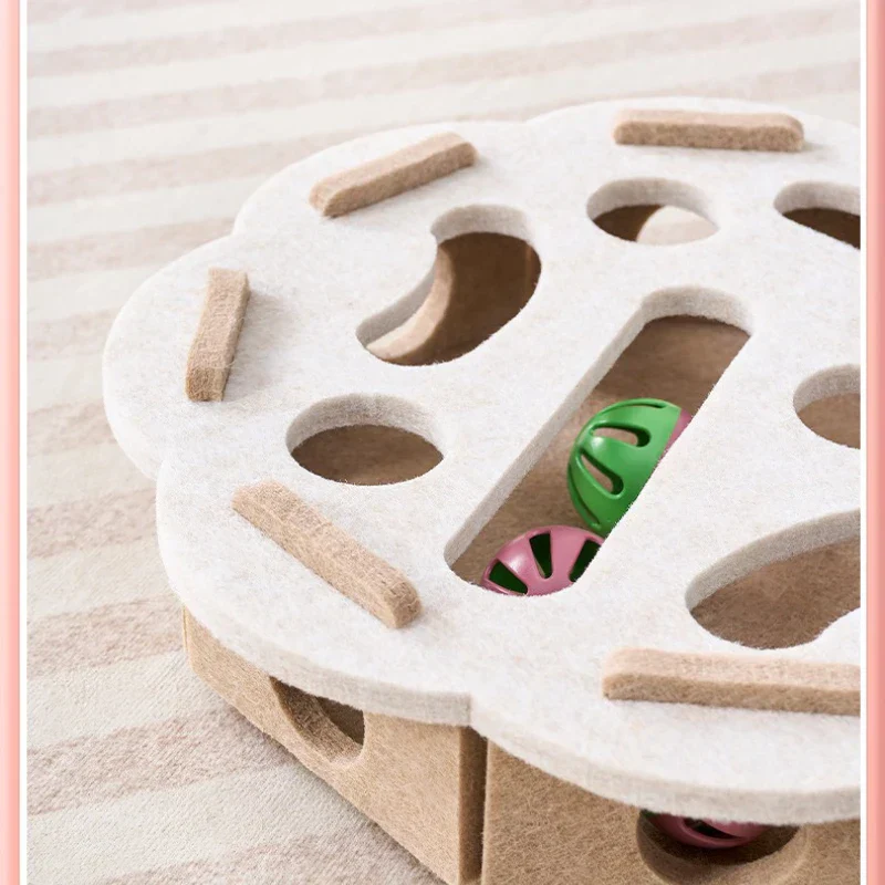 Cat Fun Box – Interactive Puzzle Toy for Indoor Cats, Scratching & Digging Activity Box with Bell Balls - Image 6