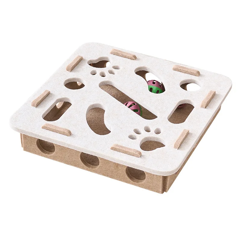 Cat Fun Box – Interactive Puzzle Toy for Indoor Cats, Scratching & Digging Activity Box with Bell Balls - Image 7