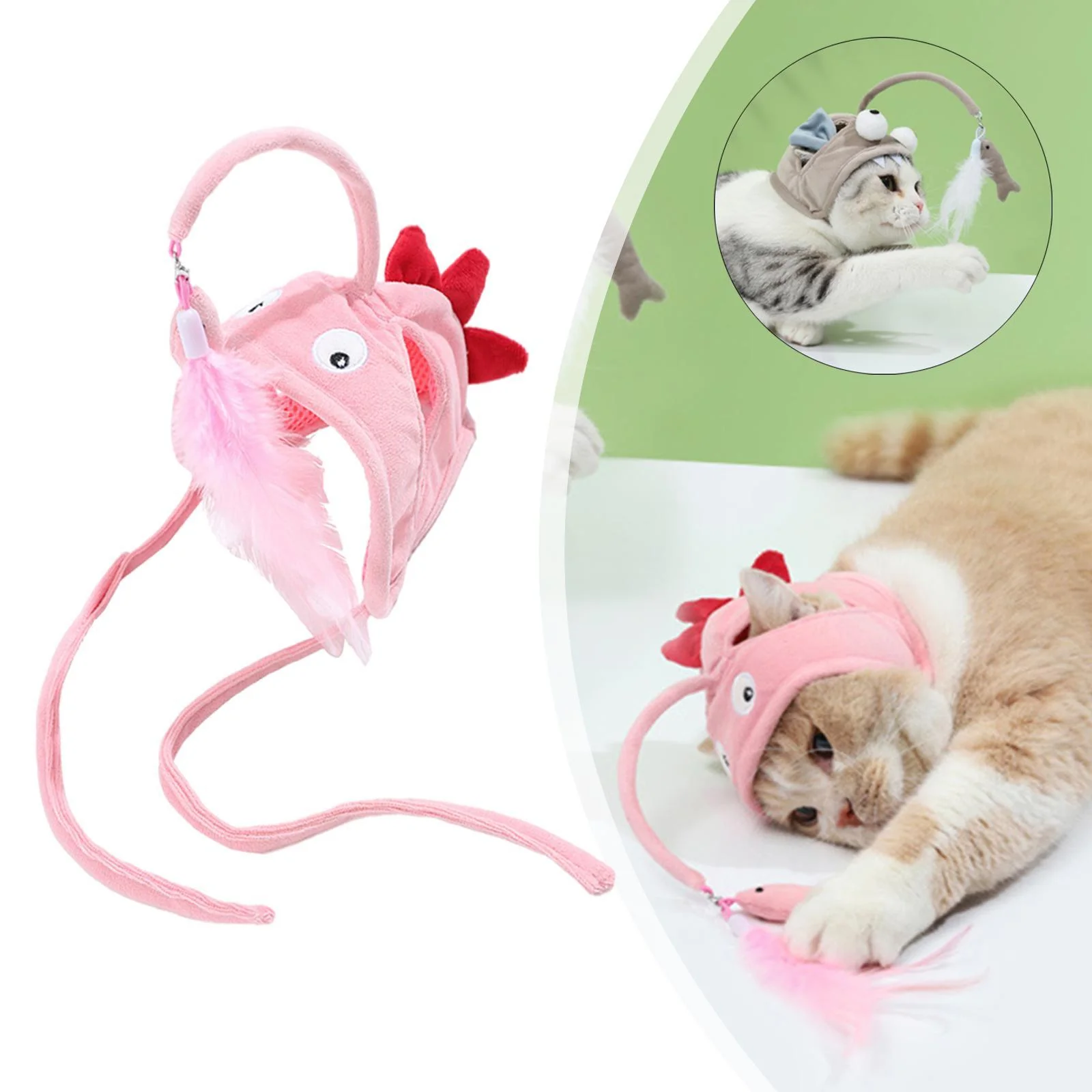 Cat Head Wearing Feather Stick - Image 5