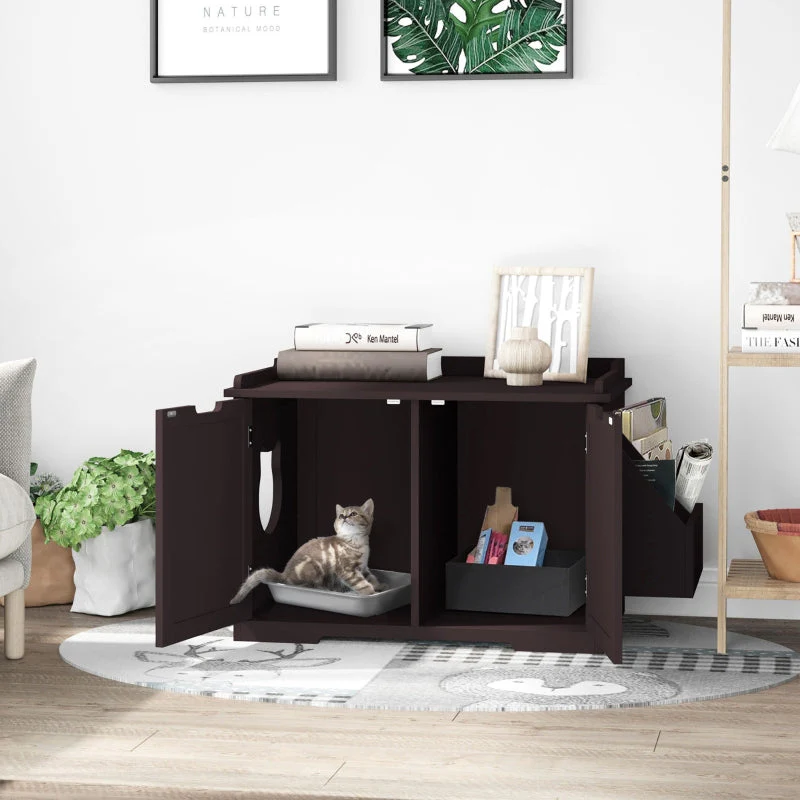 Cat Litter Box Nightstand End Table Enclosure - Image 13