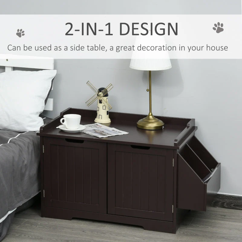 Cat Litter Box Nightstand End Table Enclosure - Image 15