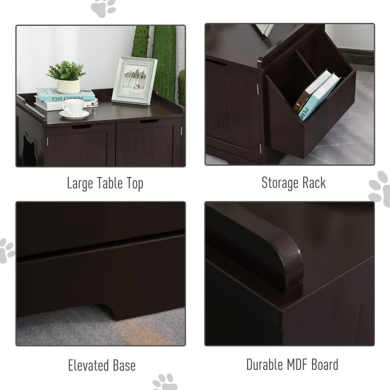 Cat Litter Box Nightstand End Table Enclosure - Image 17