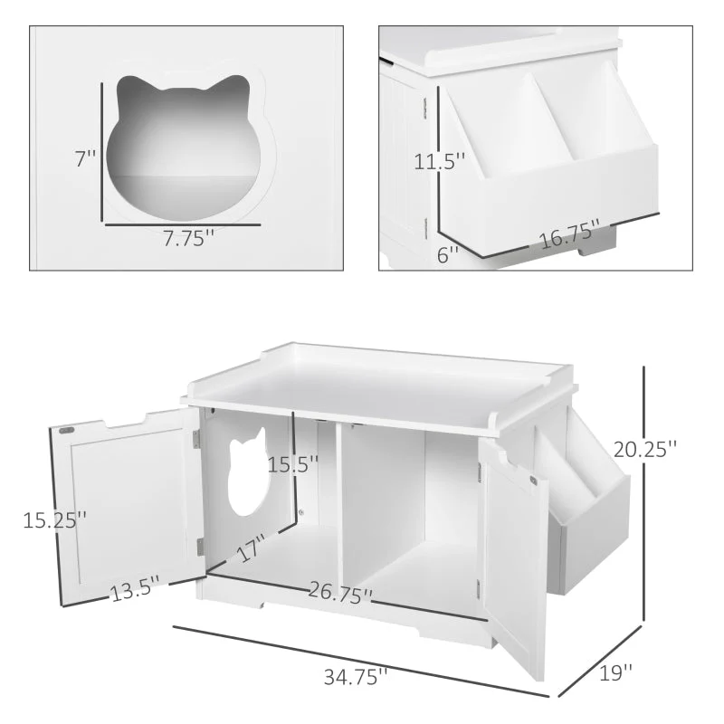 Cat Litter Box Nightstand End Table Enclosure - Image 3