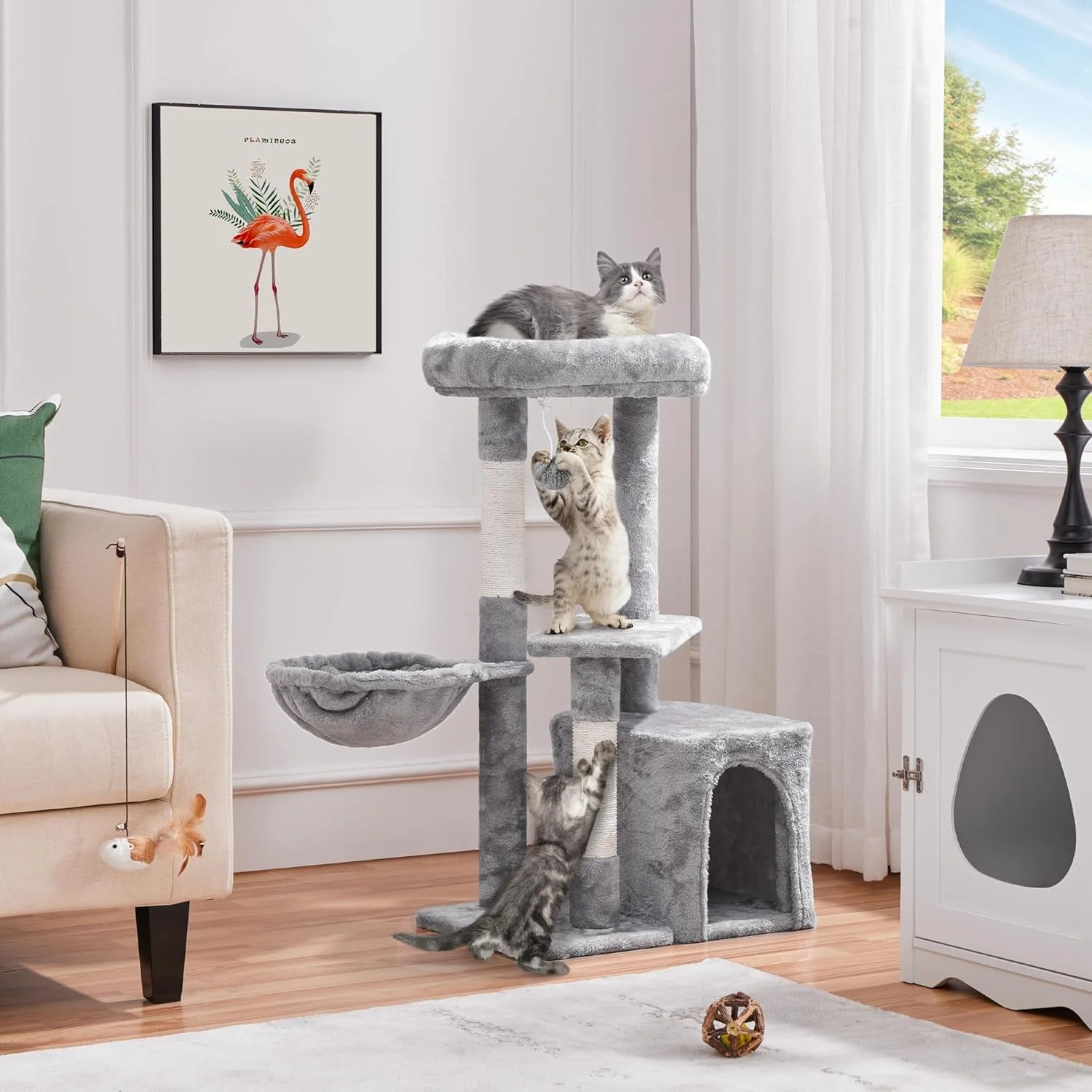 Cat Tower Plush Cover with Condo - Image 2