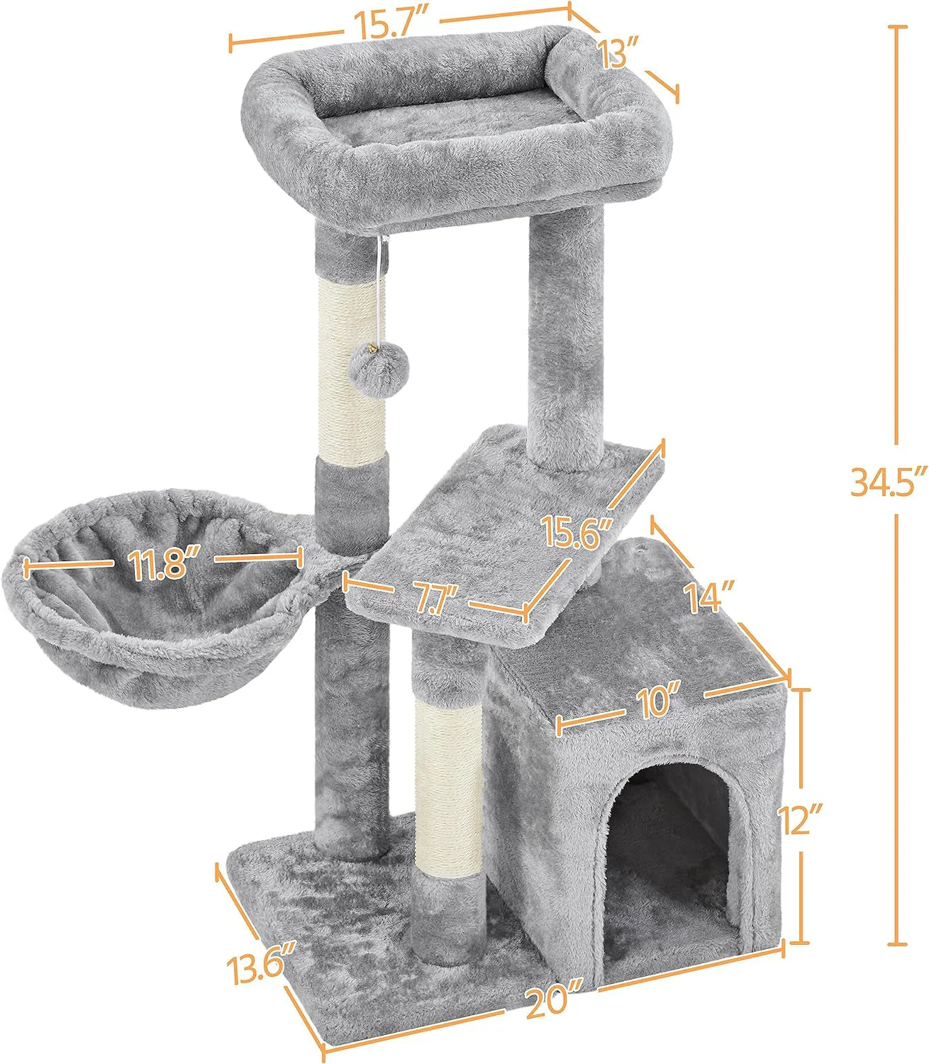 Cat Tower Plush Cover with Condo - Image 3