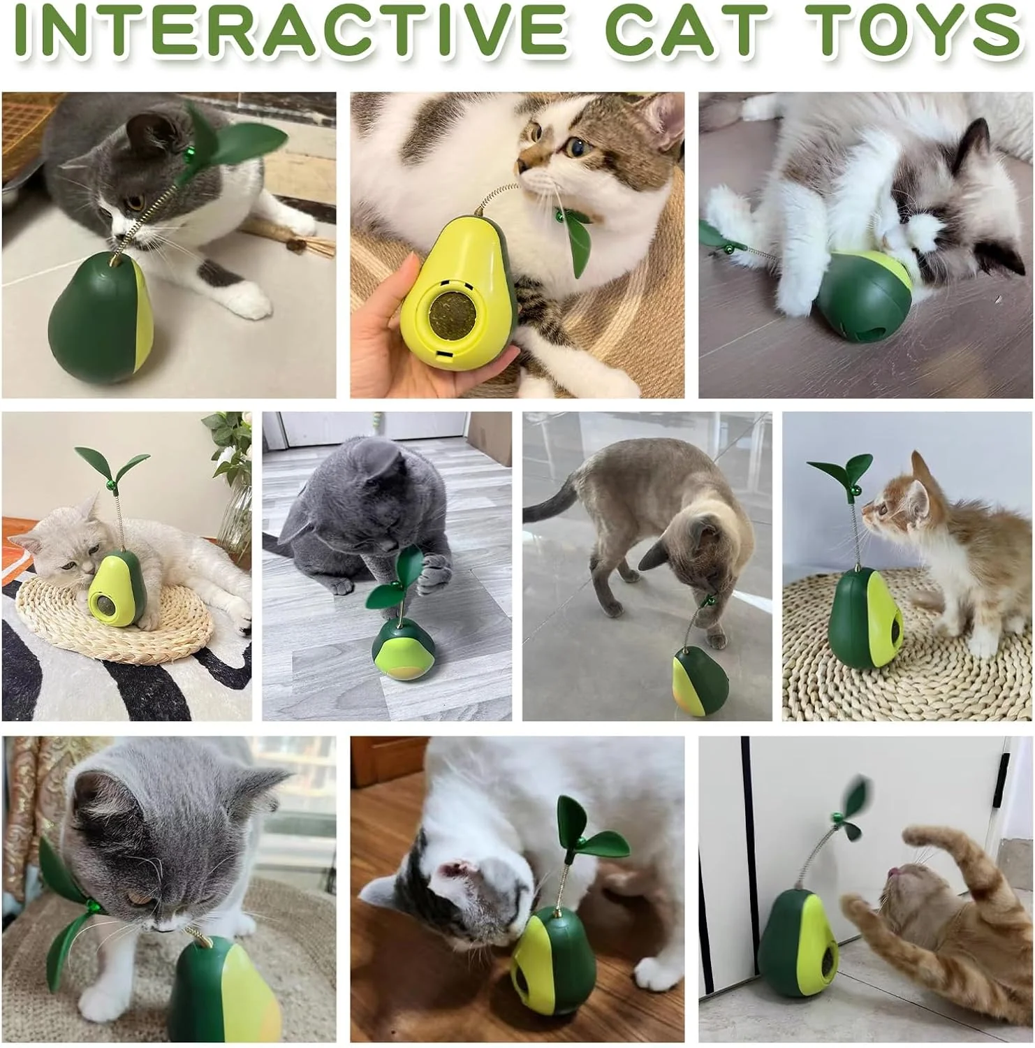 Cat Toy Avocado Tumbler & Catnip Ball Interactive - Image 7