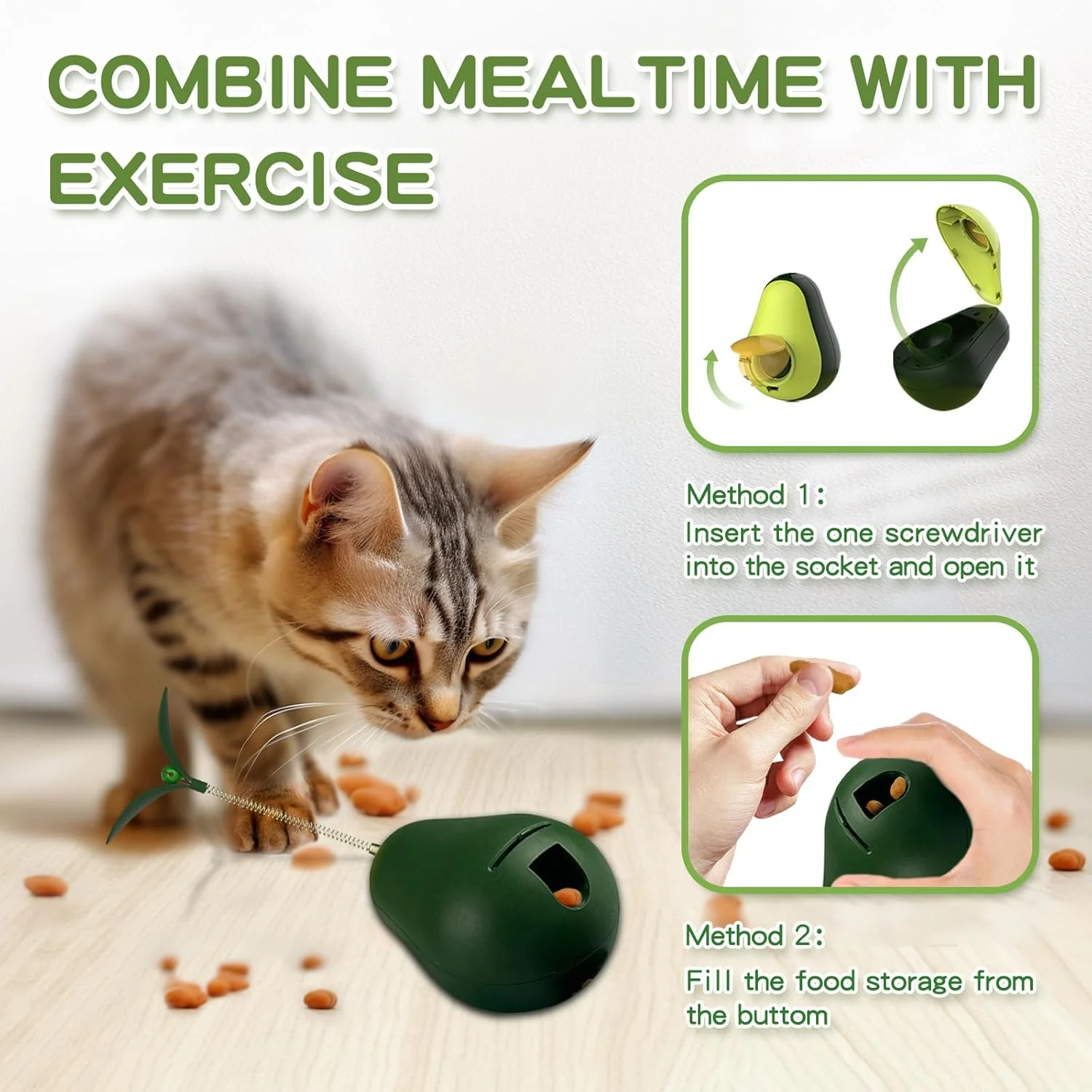 Cat Toy Avocado Tumbler & Catnip Ball Interactive - Image 8