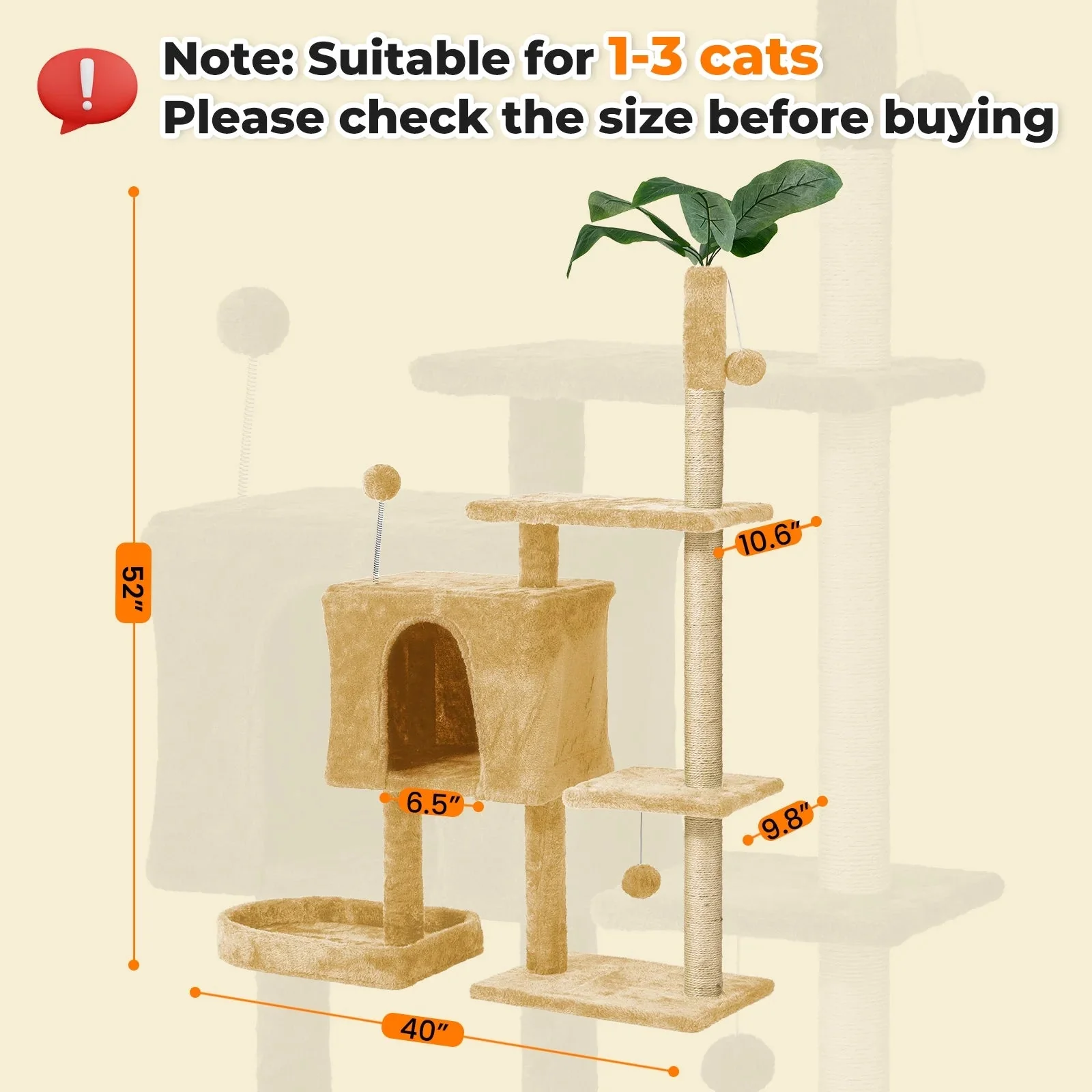 Cat Tree with Scratching Posts Plush Perch Stand - Image 3
