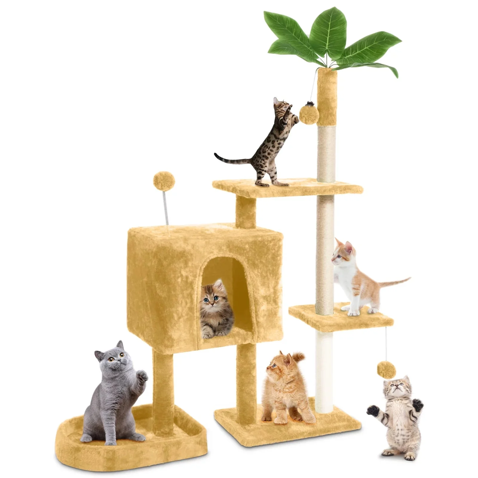 Cat Tree with Scratching Posts Plush Perch Stand - Image 4