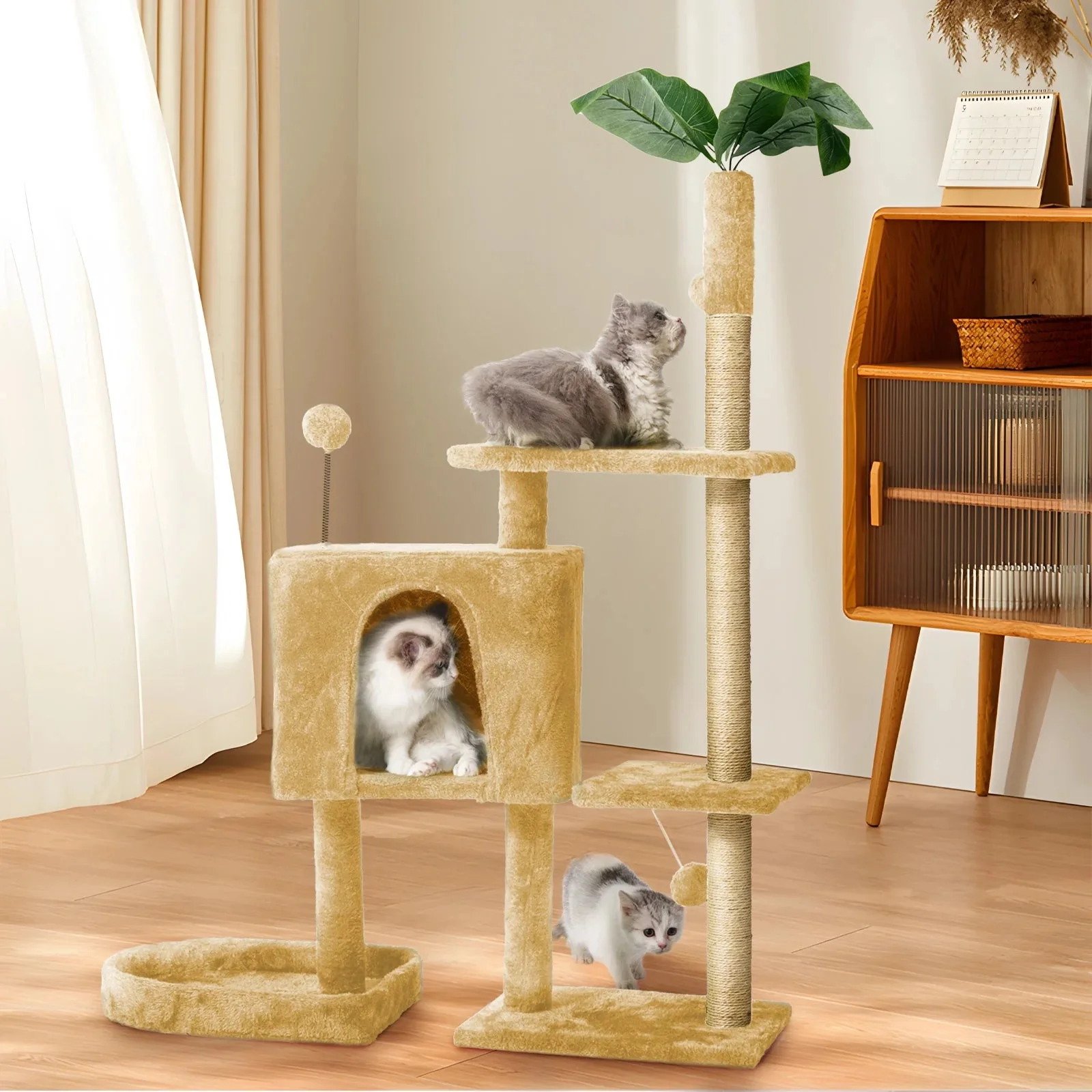 Cat Tree with Scratching Posts Plush Perch Stand - Image 5