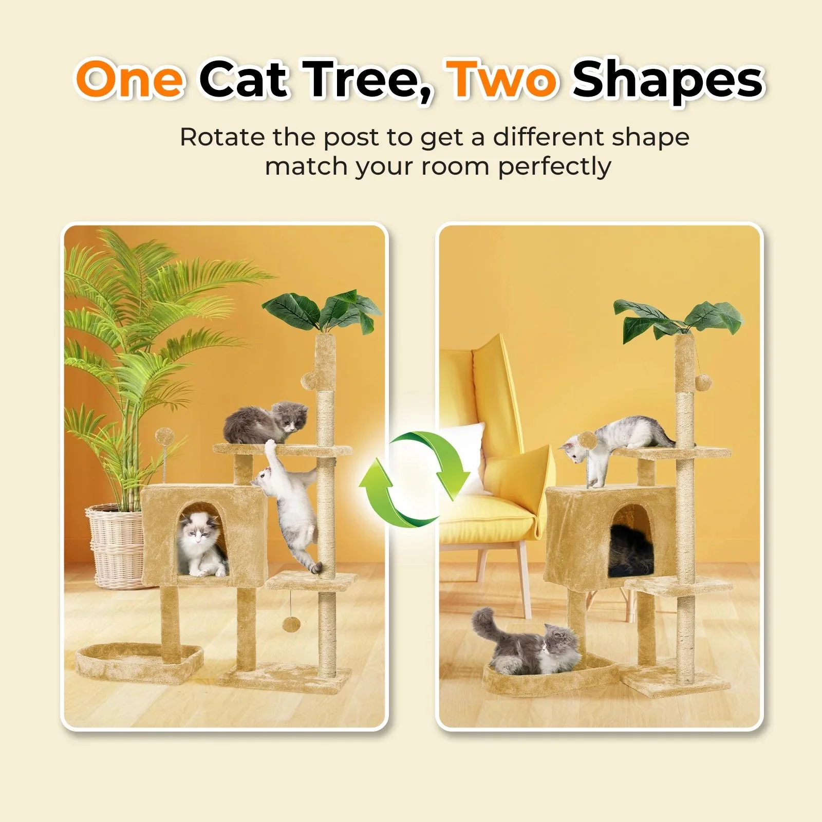 Cat Tree with Scratching Posts Plush Perch Stand - Image 7
