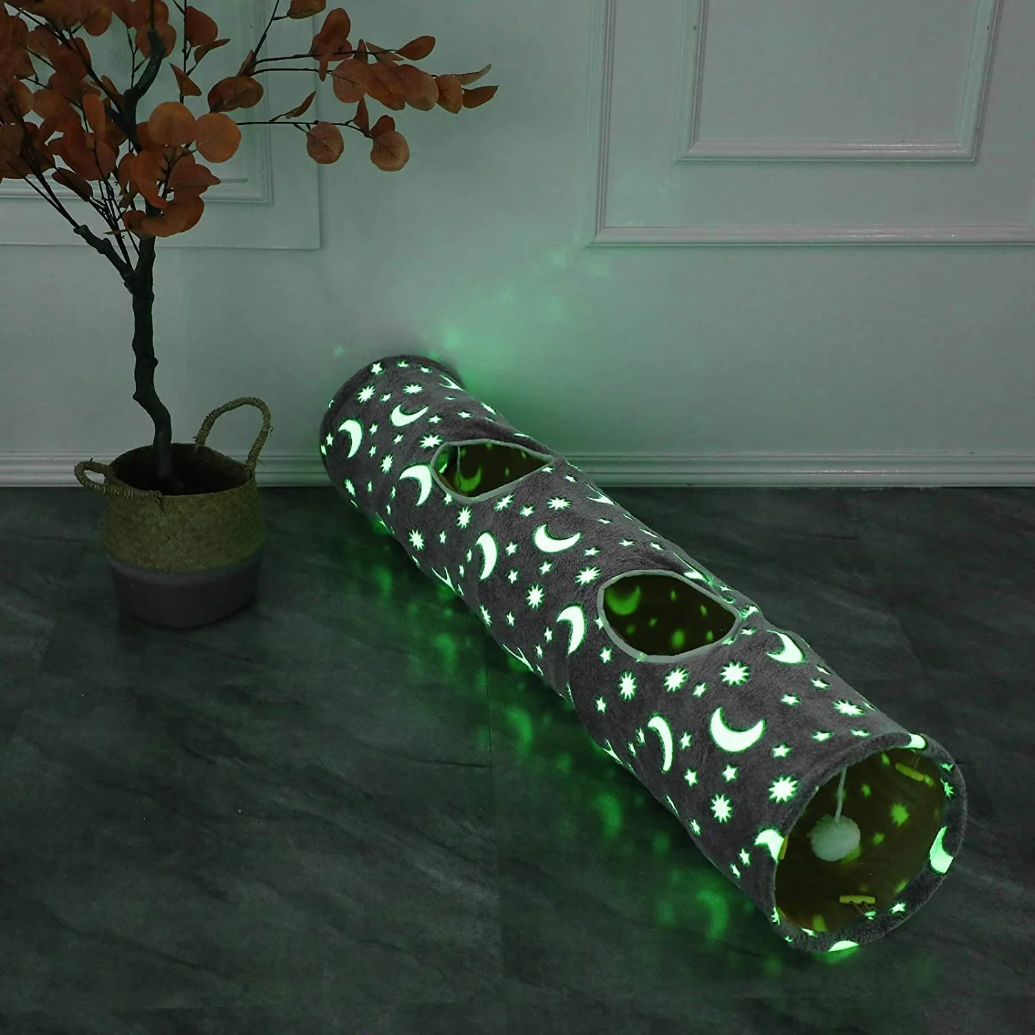 Cat Tunnel Tube with Plush Ball Toys Collapsible - Image 6