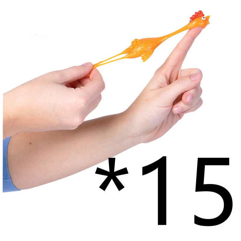 Catapult Launch Rubber Catapulted Chicken Toys Light Finger Prank Stretchy Flying Ejection Toy Slingshot Turkey Sticky - Image 10