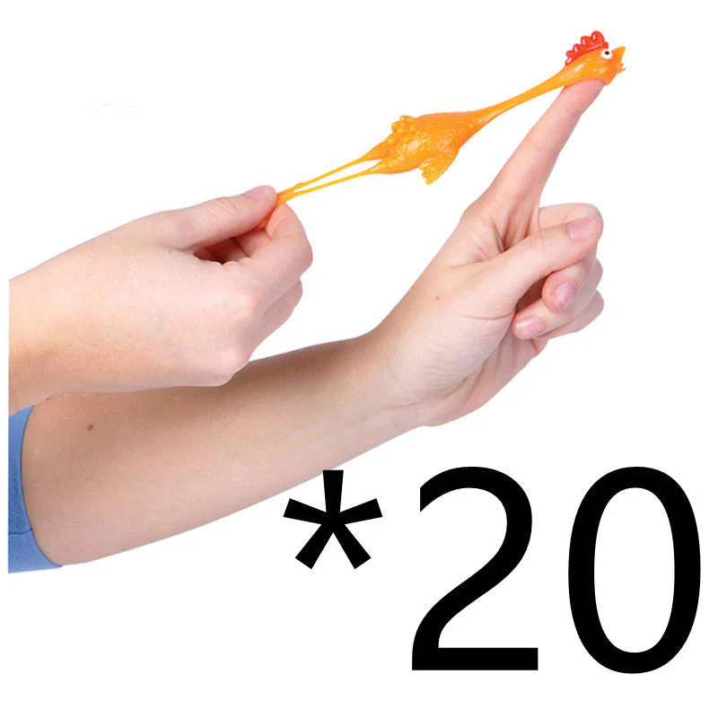 Catapult Launch Rubber Catapulted Chicken Toys Light Finger Prank Stretchy Flying Ejection Toy Slingshot Turkey Sticky - Image 11