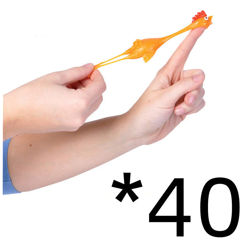 Catapult Launch Rubber Catapulted Chicken Toys Light Finger Prank Stretchy Flying Ejection Toy Slingshot Turkey Sticky - Image 14