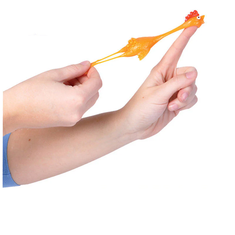 Catapult Launch Rubber Catapulted Chicken Toys Light Finger Prank Stretchy Flying Ejection Toy Slingshot Turkey Sticky - Image 15