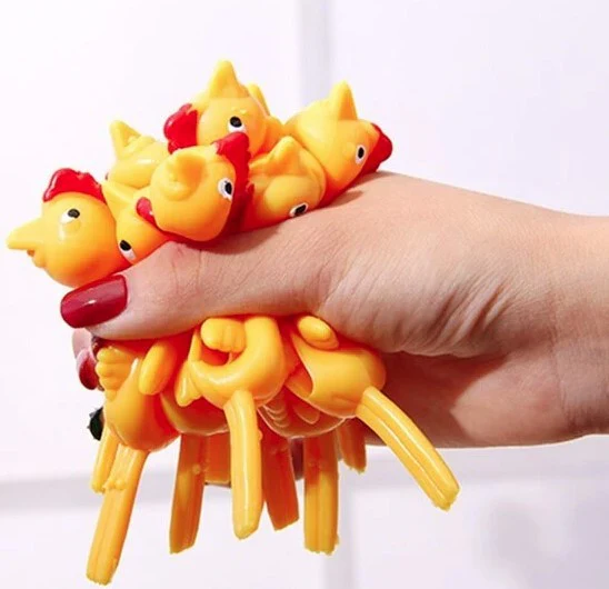 Catapult Launch Rubber Catapulted Chicken Toys Light Finger Prank Stretchy Flying Ejection Toy Slingshot Turkey Sticky - Image 3
