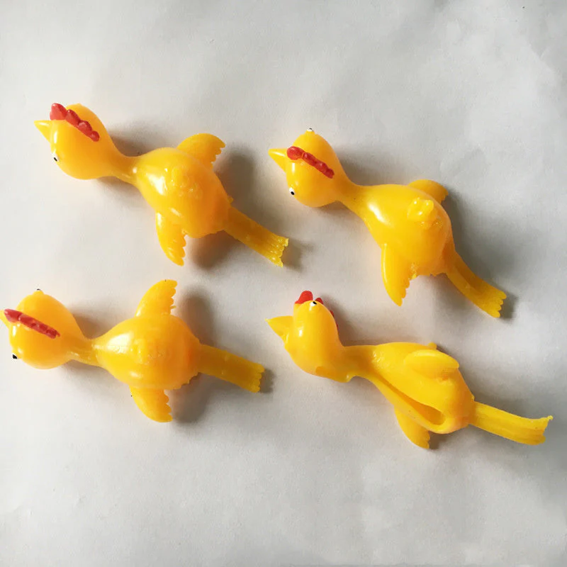 Catapult Launch Rubber Catapulted Chicken Toys Light Finger Prank Stretchy Flying Ejection Toy Slingshot Turkey Sticky - Image 5