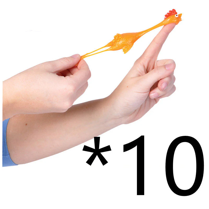 Catapult Launch Rubber Catapulted Chicken Toys Light Finger Prank Stretchy Flying Ejection Toy Slingshot Turkey Sticky - Image 9