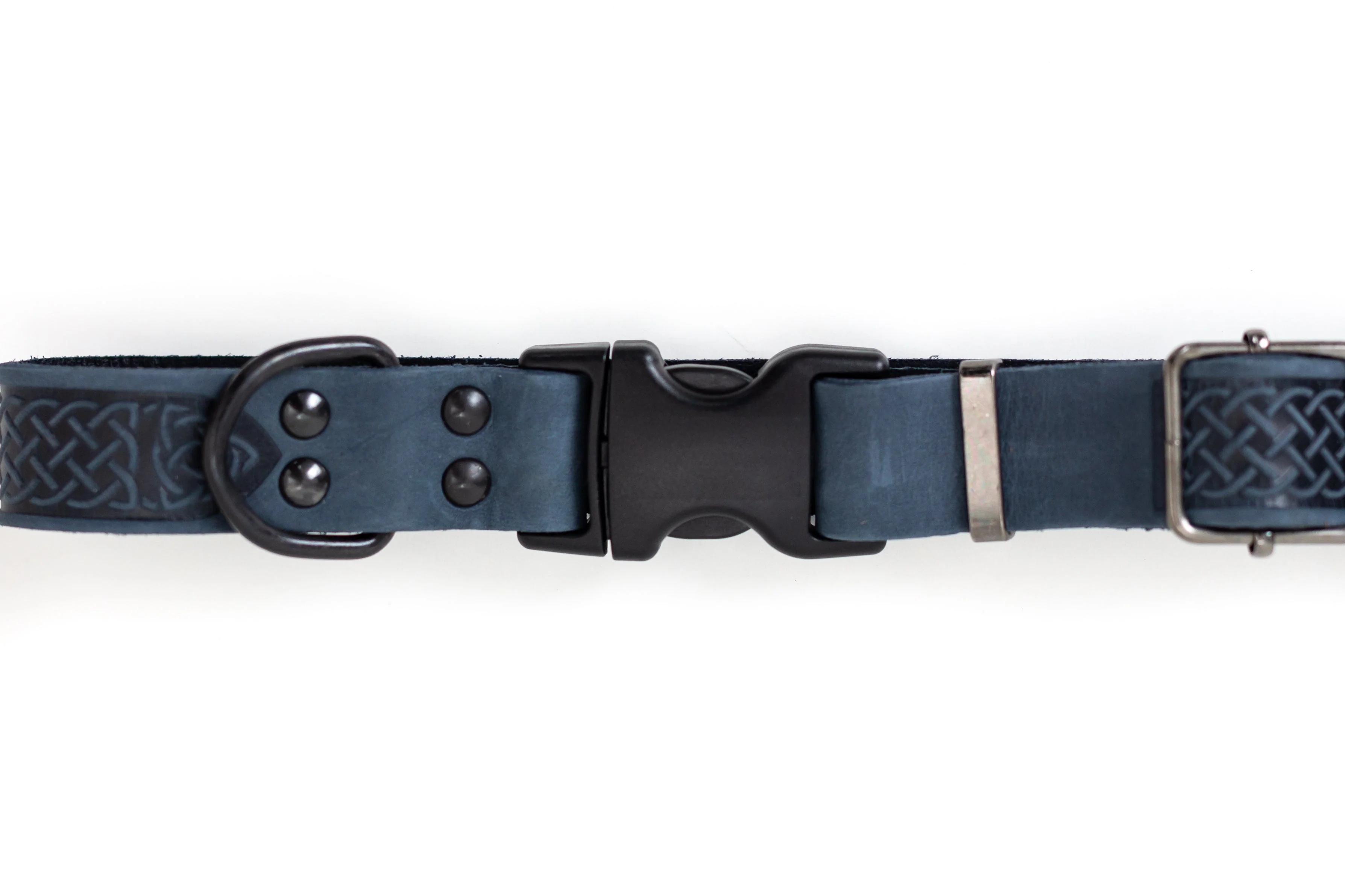 Celtic Sport Blue Jeans Leather Dog Collar - Image 3
