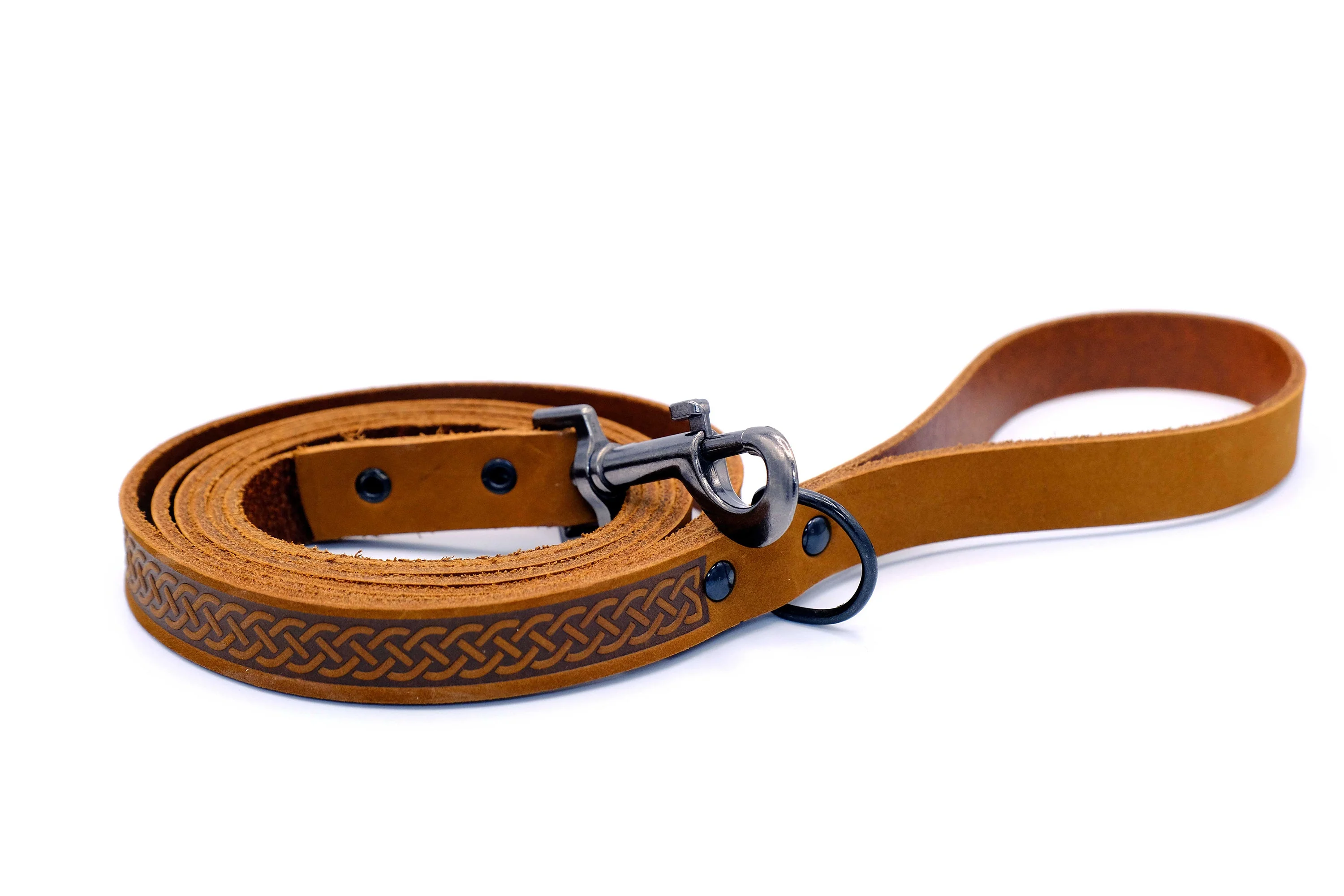 Celtic Sport Leather Collar and Leash Set - Image 3