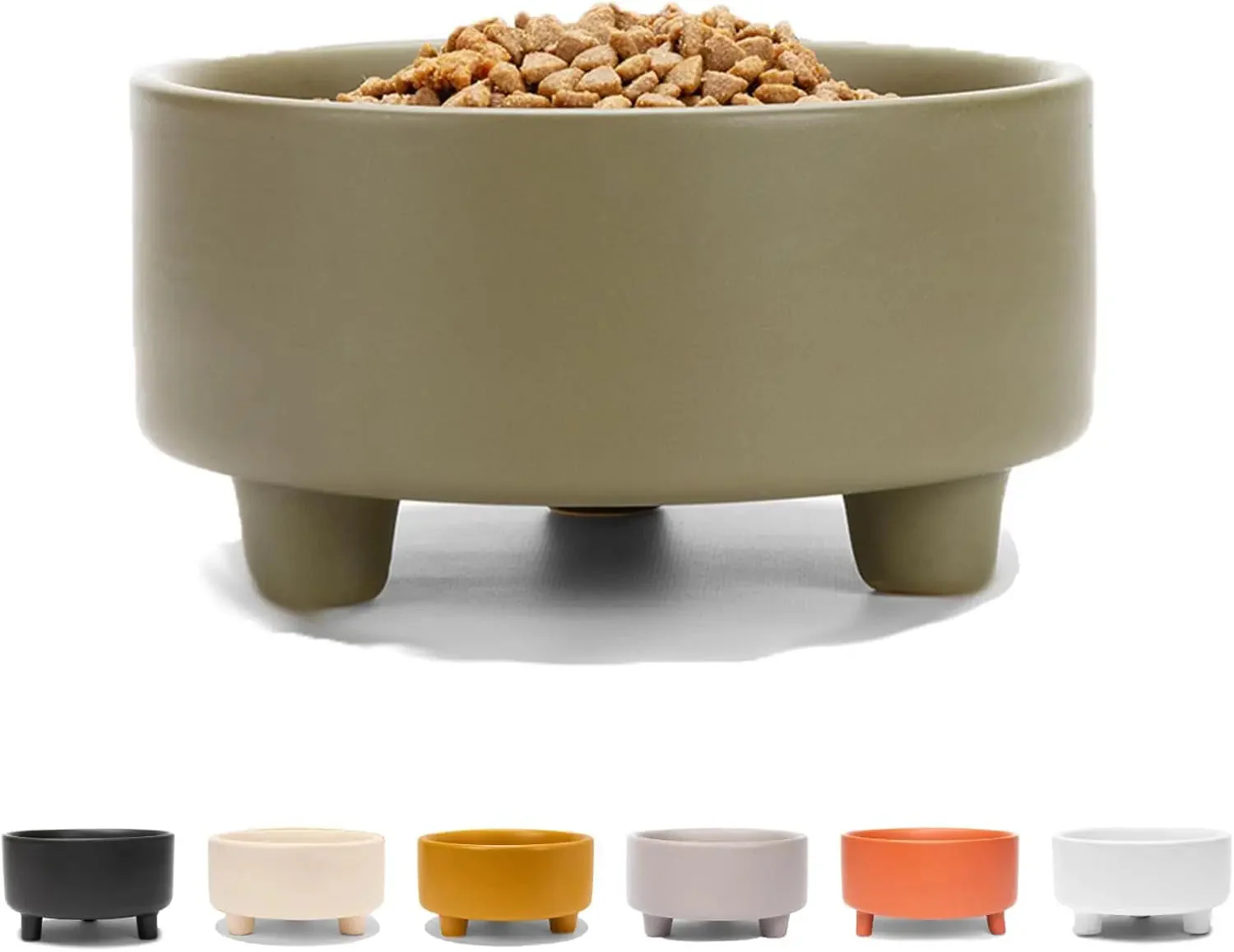 Ceramic Cat & Dog Pet Bowl, Elevated Stoneware Feeder, Dishwasher Safe - Image 13