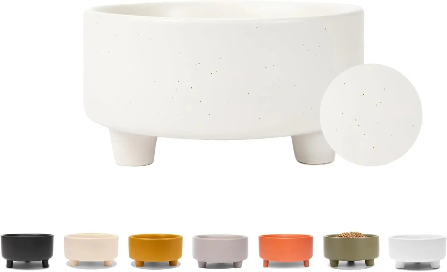 Ceramic Cat & Dog Pet Bowl, Elevated Stoneware Feeder, Dishwasher Safe - Image 14