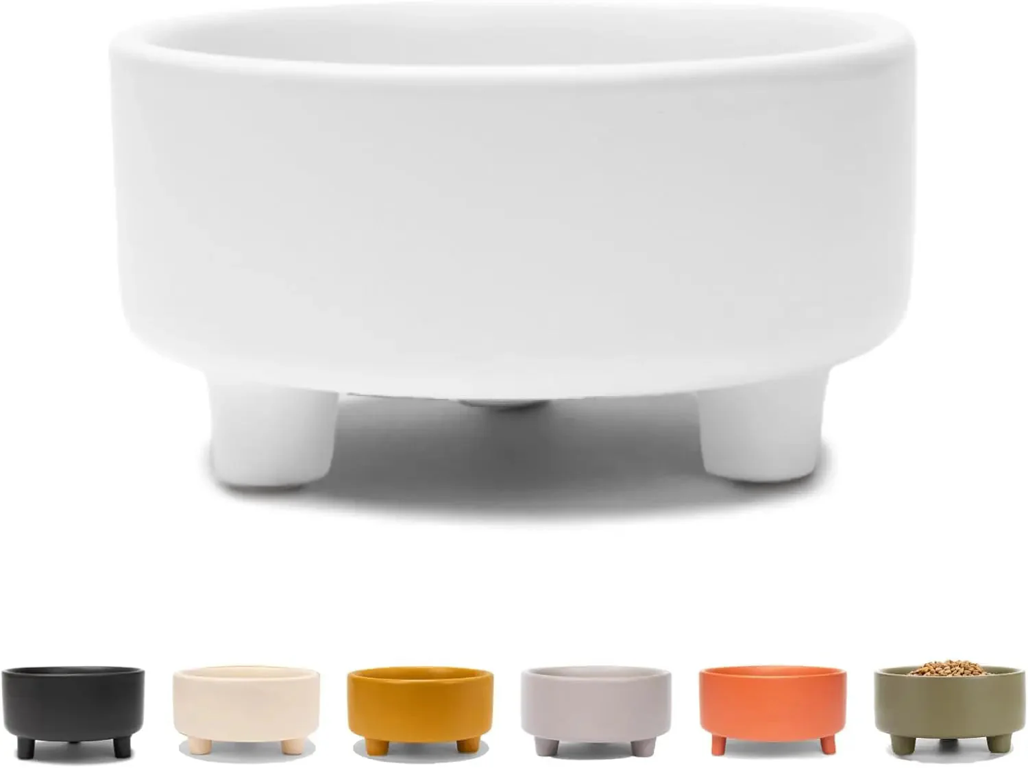 Ceramic Cat & Dog Pet Bowl, Elevated Stoneware Feeder, Dishwasher Safe - Image 15