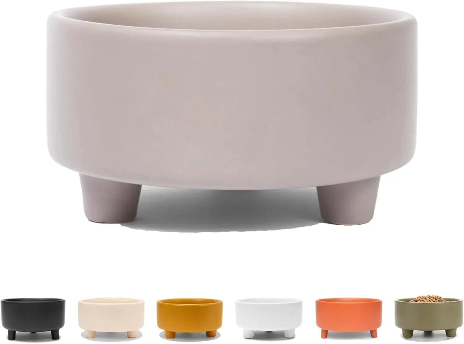 Ceramic Cat & Dog Pet Bowl, Elevated Stoneware Feeder, Dishwasher Safe - Image 17