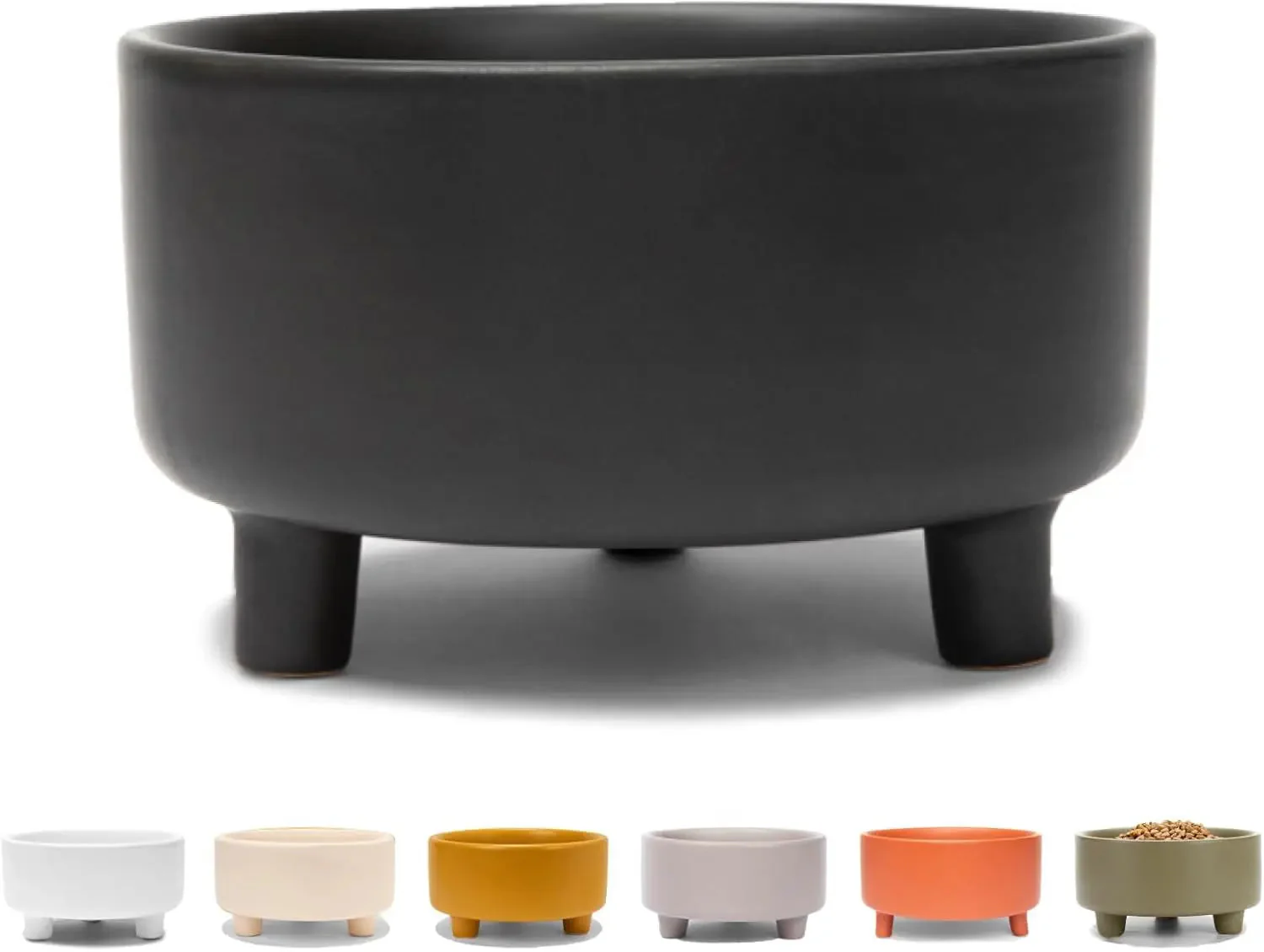 Ceramic Cat & Dog Pet Bowl, Elevated Stoneware Feeder, Dishwasher Safe - Image 18