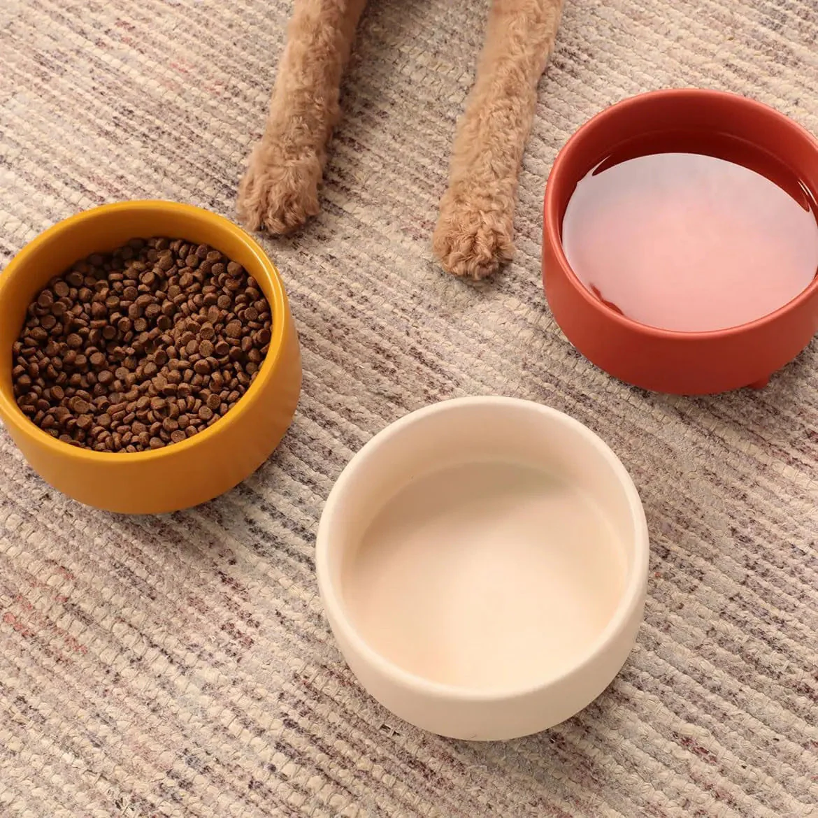 Ceramic Cat & Dog Pet Bowl, Elevated Stoneware Feeder, Dishwasher Safe - Image 4