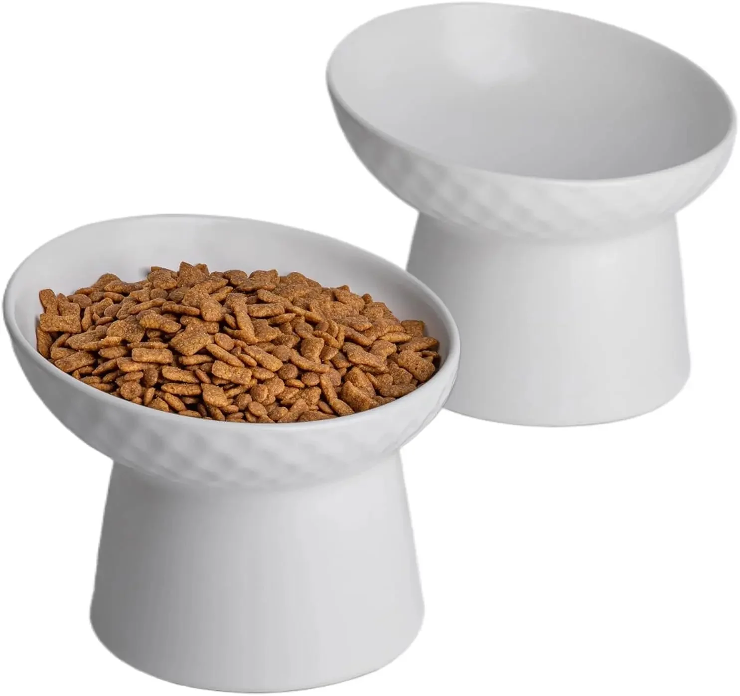 Ceramic Raised Tilted Cat Bowls Set of 2, Elevated Porcelain Feeder - Image 10