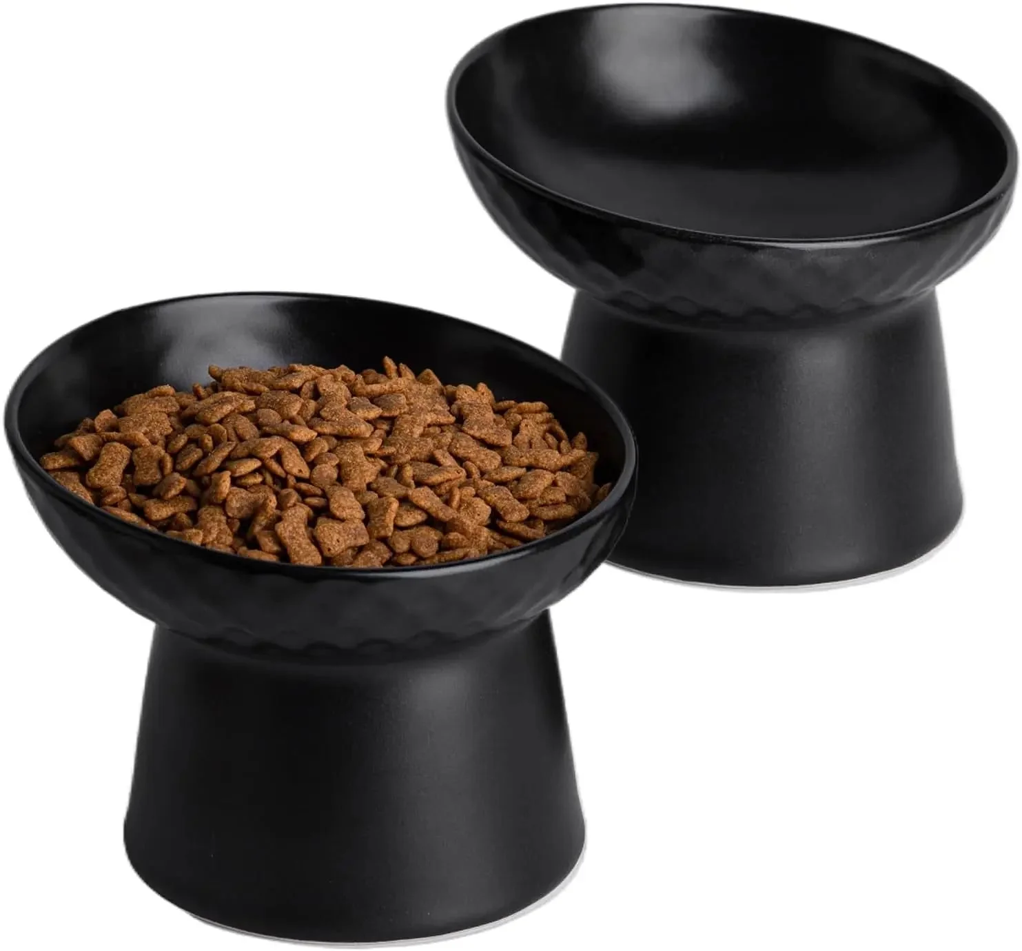 Ceramic Raised Tilted Cat Bowls Set of 2, Elevated Porcelain Feeder - Image 7