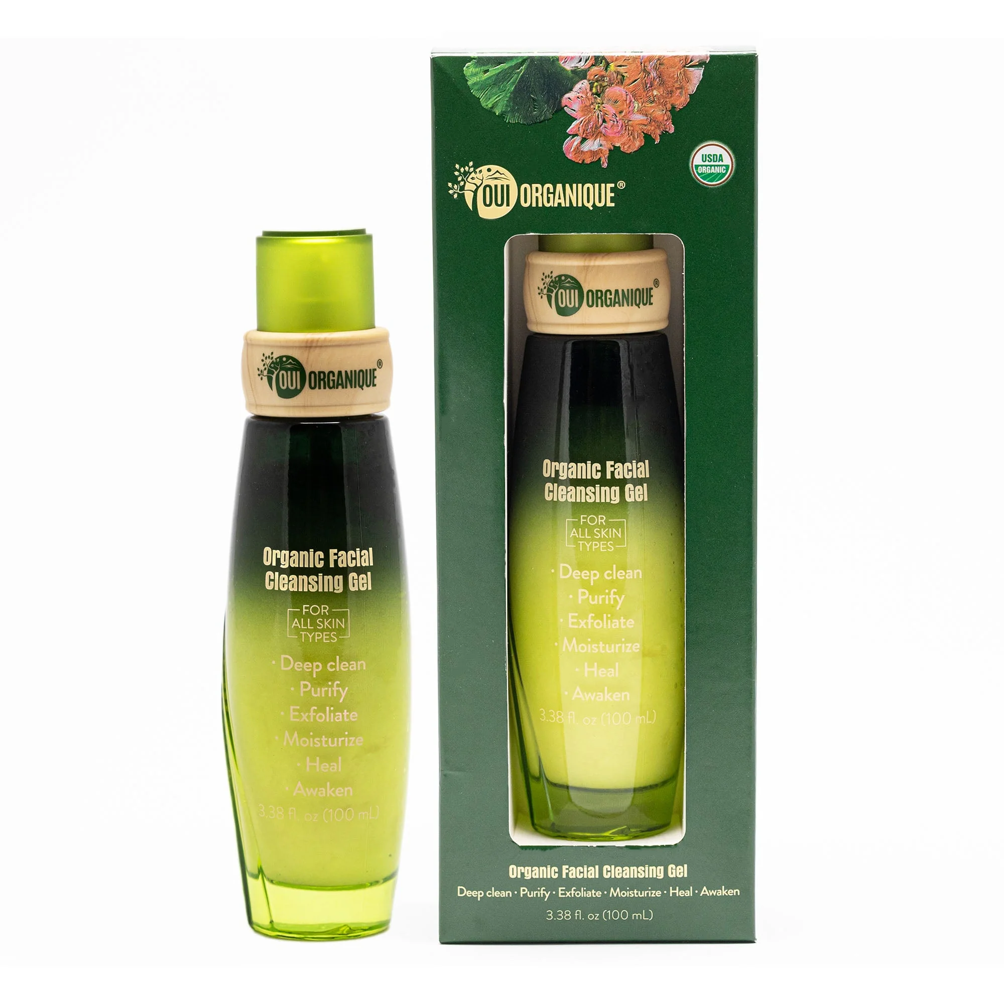 Certified Organic Facial Cleansing Gel with Geranium Oil for all skin types | sensitive skin double cleansing methods - Image 2