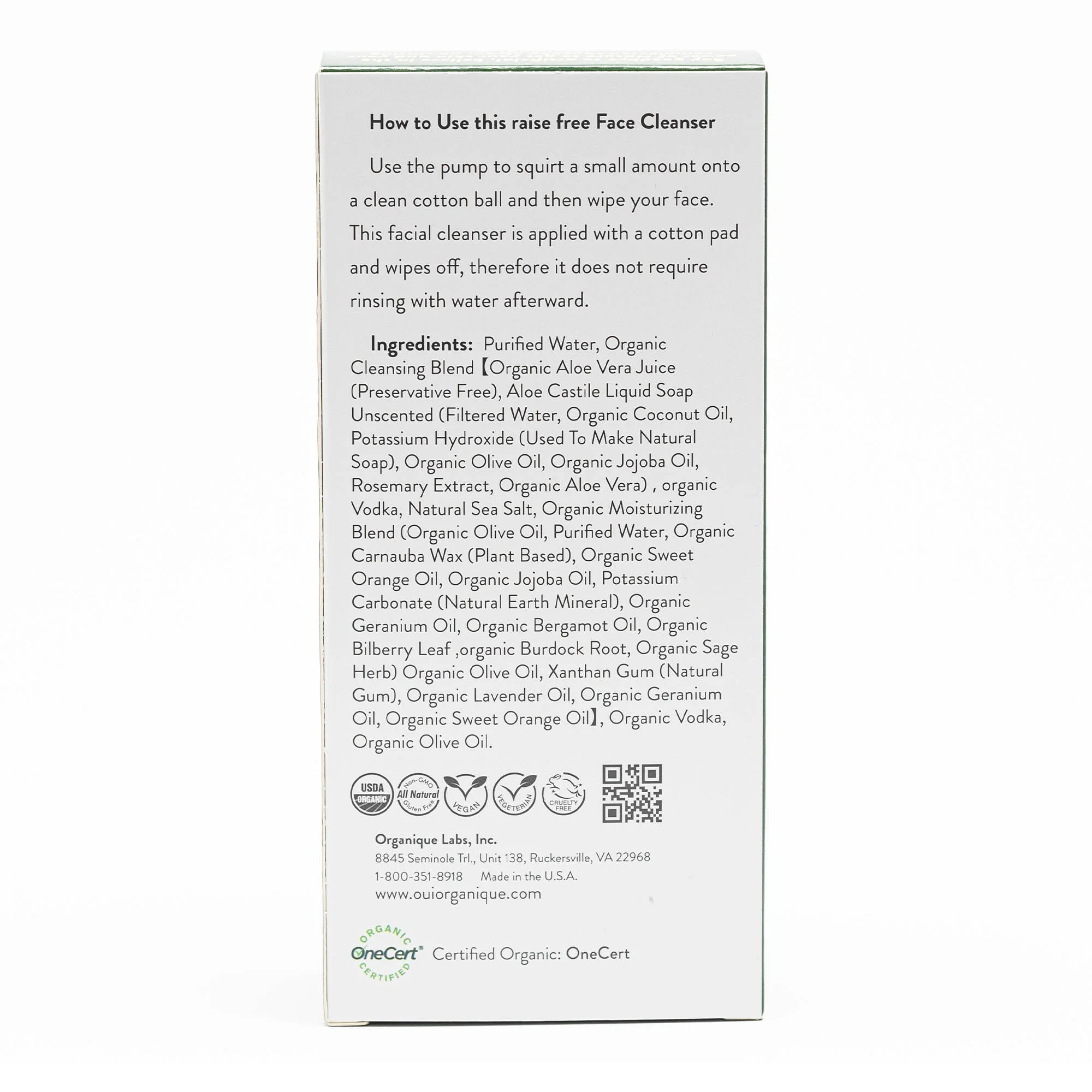 Certified Organic Rinse Free Facial Cleanser|Aloe vera All -in-1 Skin freshener All skin Types even Sensitive/Baby's wipe - Image 2