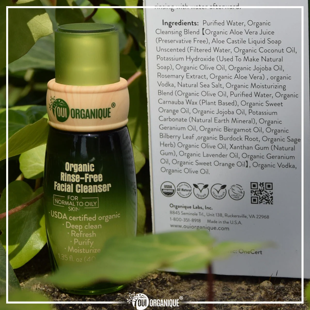 Certified Organic Rinse Free Facial Cleanser|Aloe vera All -in-1 Skin freshener All skin Types even Sensitive/Baby's wipe - Image 6