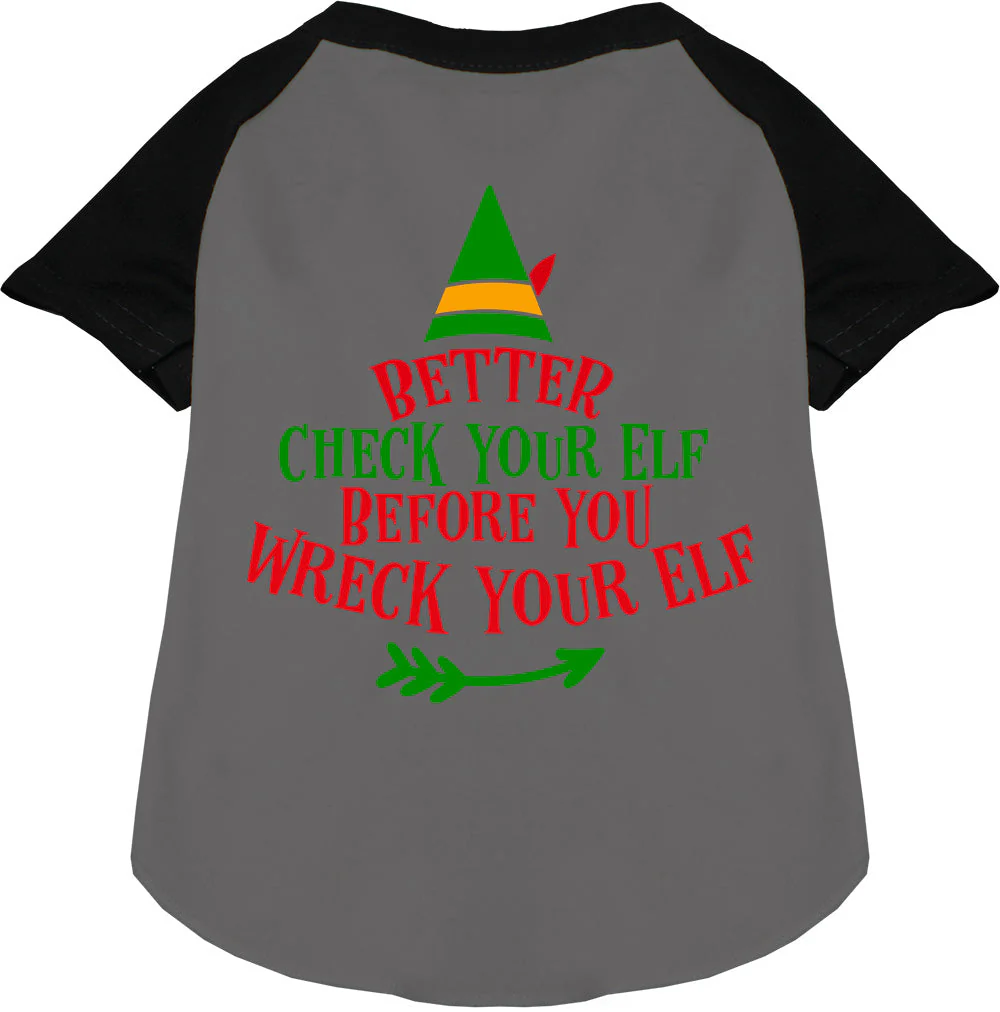 Check Your Elf Pet Raglan Shirt - Image 3