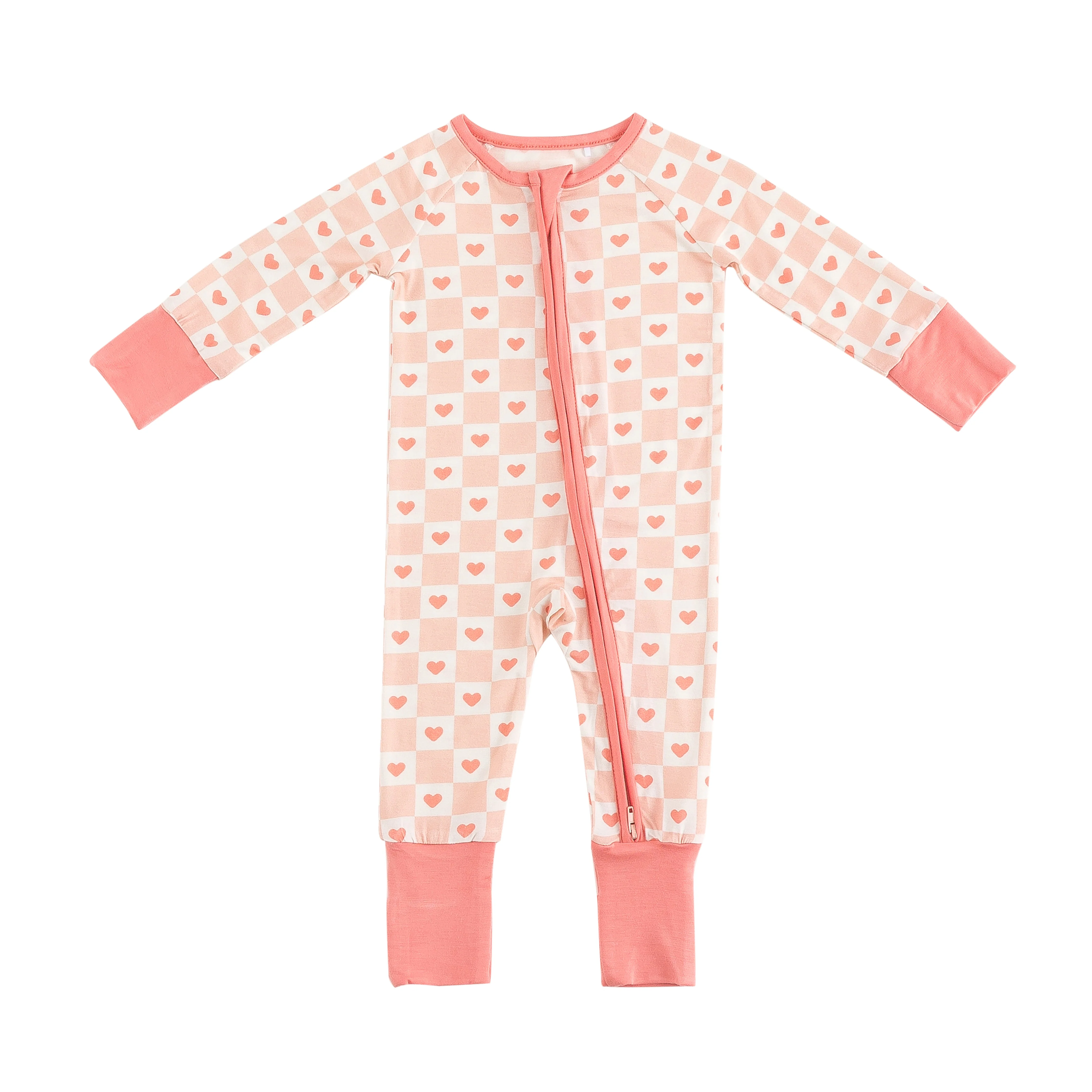 Checkerboard Hearts (Convertible Zip Footies) - Image 2