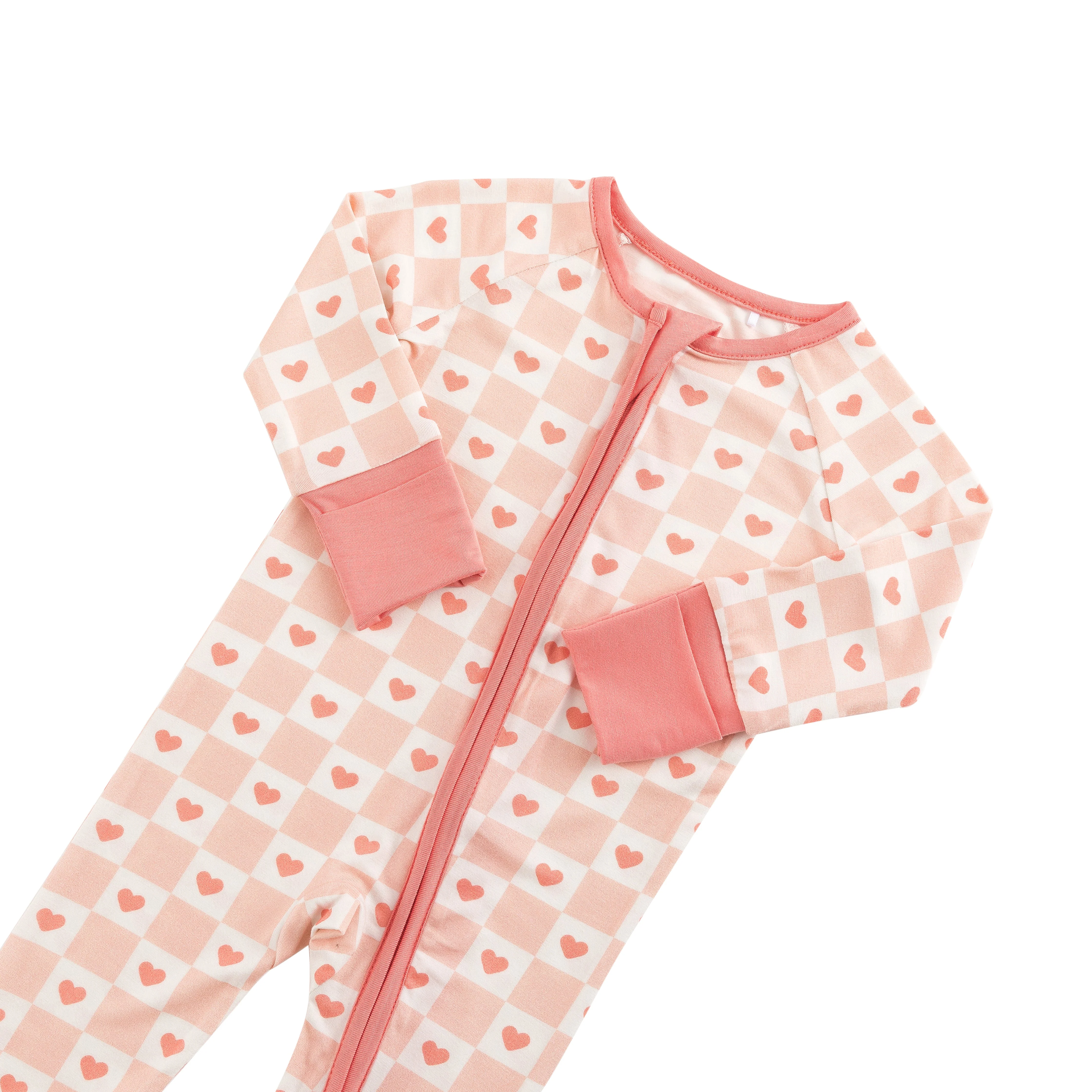 Checkerboard Hearts (Convertible Zip Footies) - Image 3