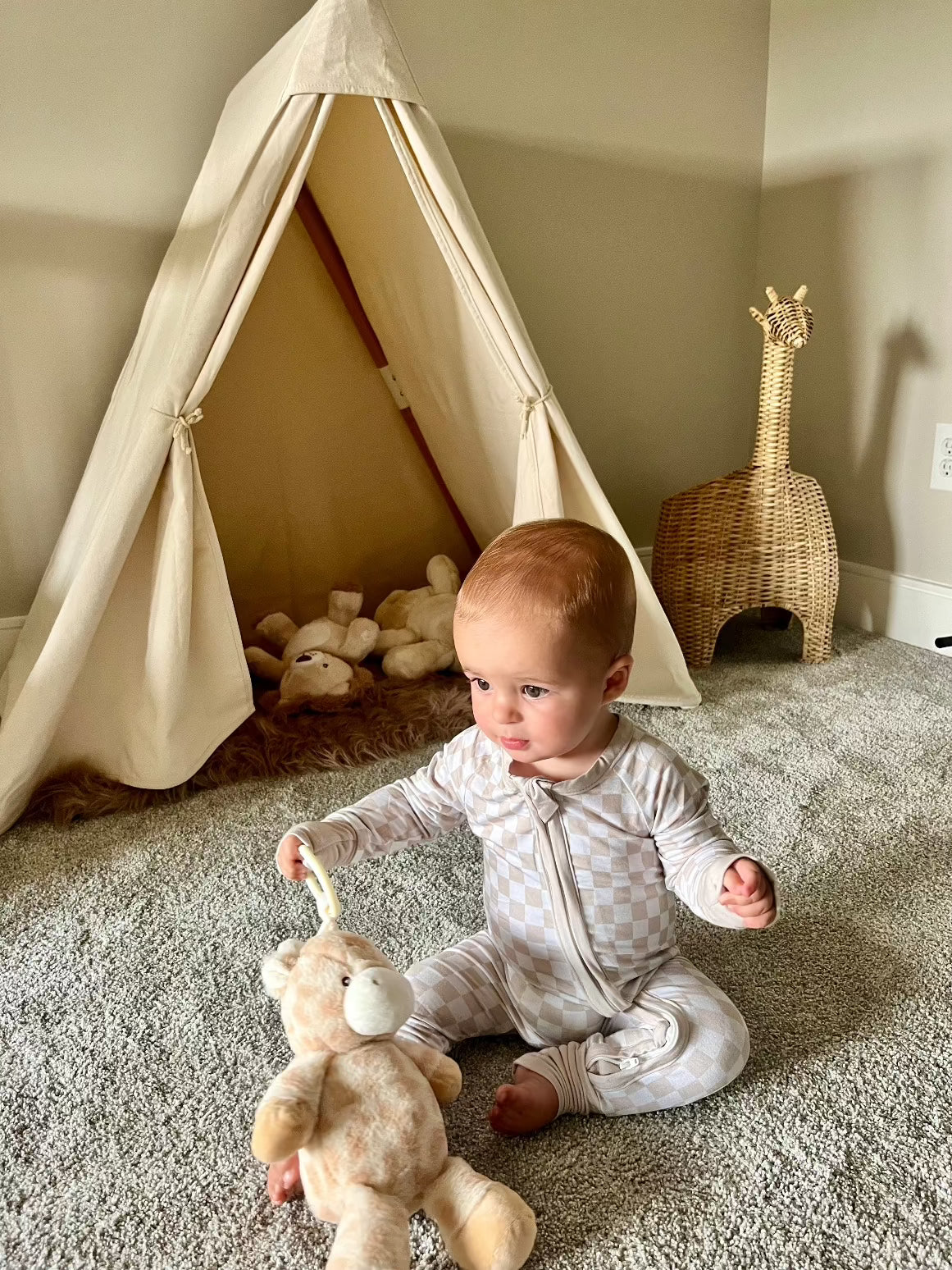 Checkered Bamboo Sleeper | Soft Baby Onesie - Image 5