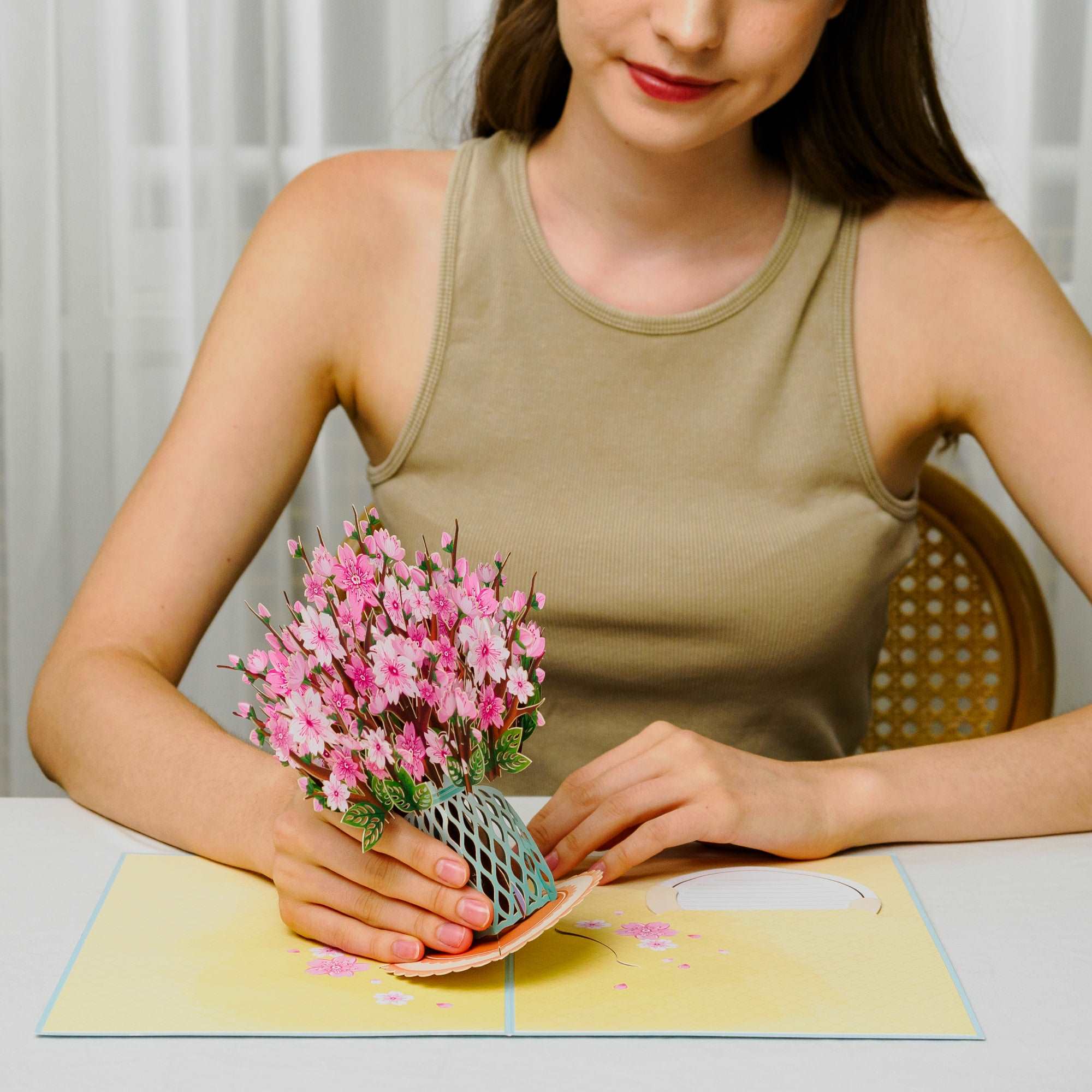 Cherry Blossom Oversized Pop Up Card with Keepsake - Image 5