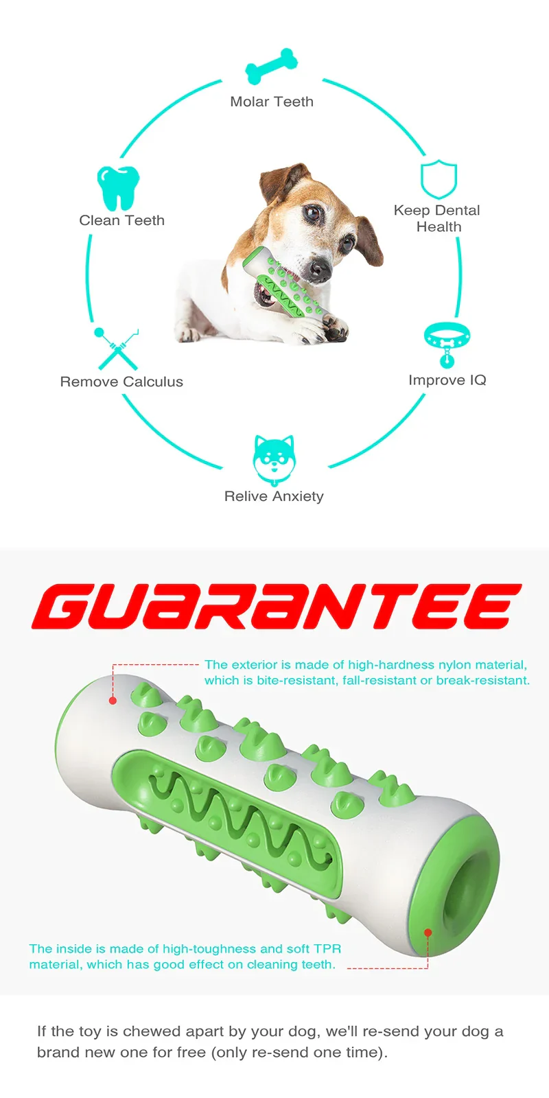 Chew-Resistant Rubber Dog Toy for Dental Health - Image 8