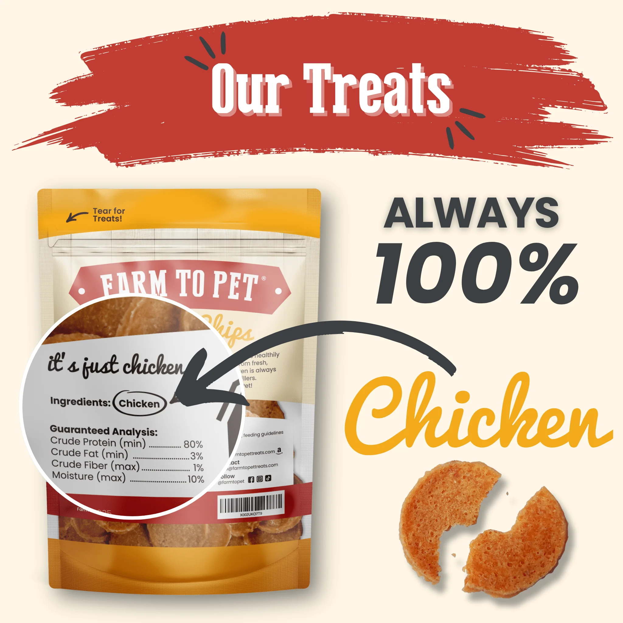 Chicken Chips for Dogs | All-Natural Single-Ingredient Dog Treats - Image 2