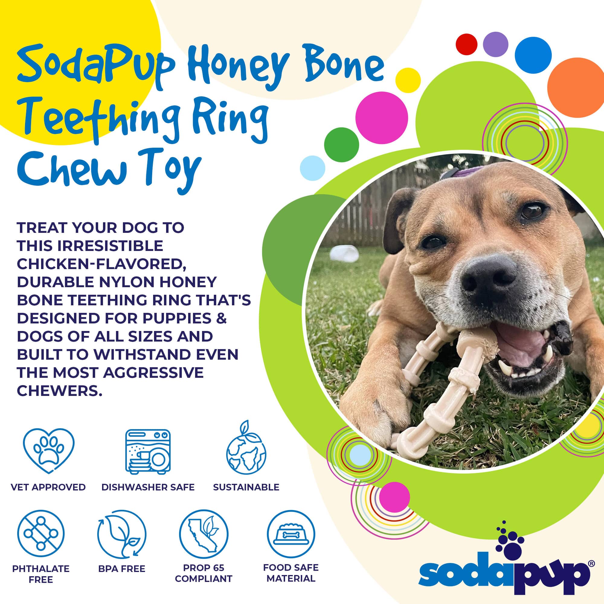 Chicken Flavored Teething Ring for Puppies & Aggressive Chewers | USA Made - Image 2