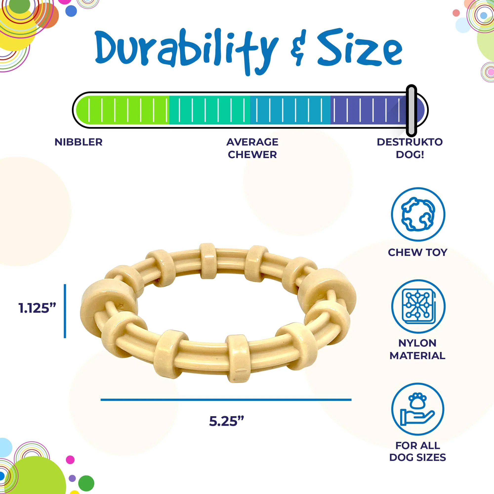 Chicken Flavored Teething Ring for Puppies & Aggressive Chewers | USA Made - Image 4