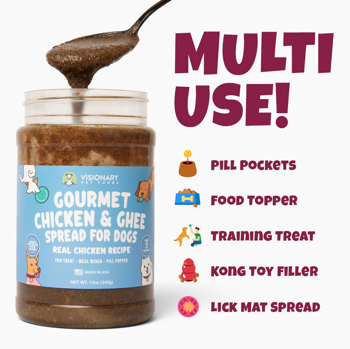 Chicken & Ghee Dog Meat Spread – High-Protein, Low-Carb Keto Treat | 12oz Jar - Image 2