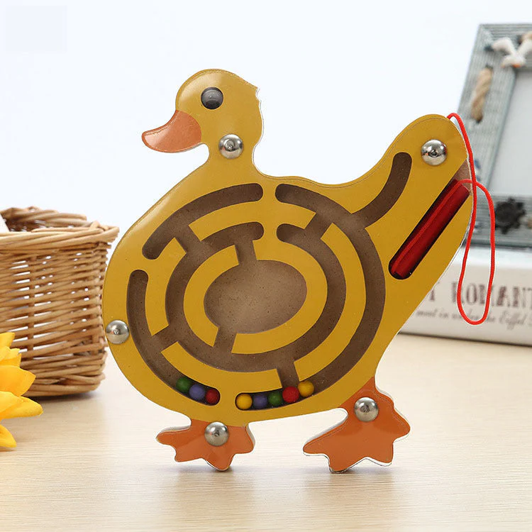 Children Magnetic Maze Toy Kids Wooden Puzzle Game Toy Kids Early Educational Brain Teaser Wooden Toy Intellectual Jigsaw Board - Image 13