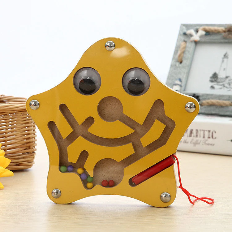 Children Magnetic Maze Toy Kids Wooden Puzzle Game Toy Kids Early Educational Brain Teaser Wooden Toy Intellectual Jigsaw Board - Image 2