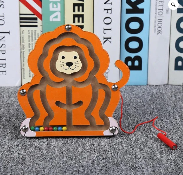 Children Magnetic Maze Toy Kids Wooden Puzzle Game Toy Kids Early Educational Brain Teaser Wooden Toy Intellectual Jigsaw Board - Image 3